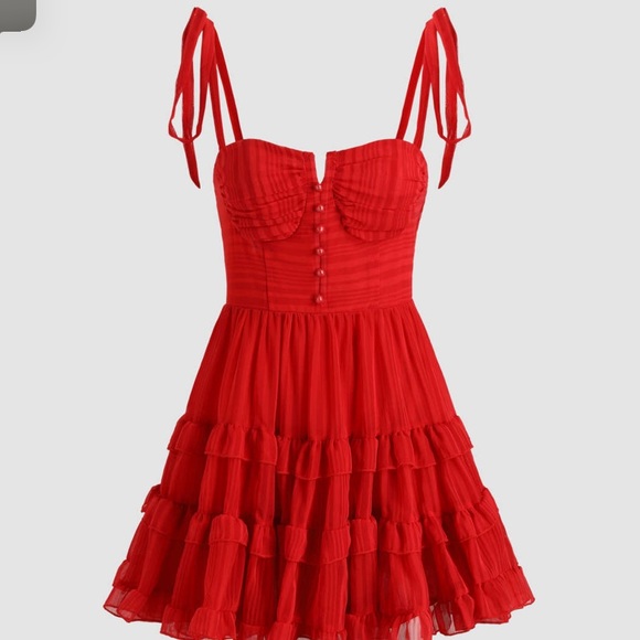 Cider Dresses & Skirts - Beetlejuice Lydia's Iconic Ruffled Red Dress